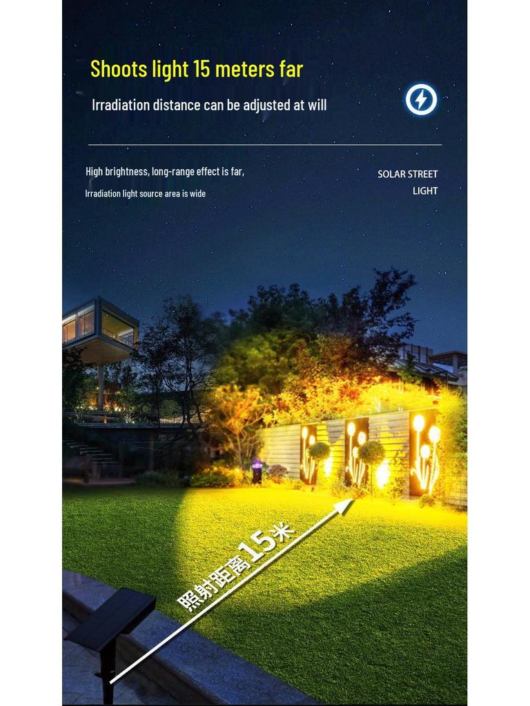 High Brightness Waterproof LED Solar Spotlights for Outdoor Lawn and Courtyard Lighting