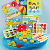 Mushroom Nail Art Puzzles Toy Kids Wooden Mosaic Pegboard Animal Color Matching Buttons Puzzles Game Montessori Educational Toys