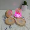 Wood Round LED Night Light Base Art Display Holder USB Lamp for Crystals Glass Ball Resin Art Decoration 100mm