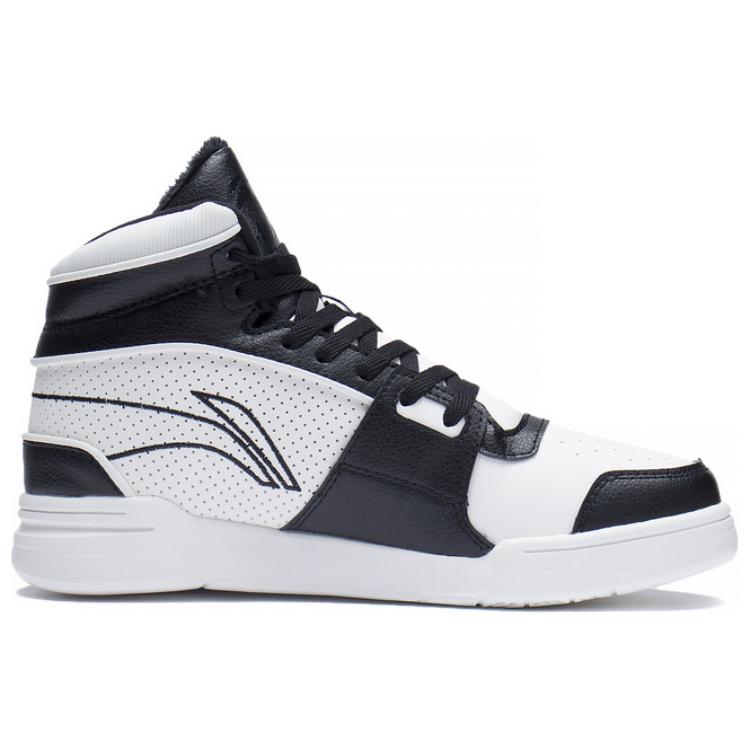 Li Ning We Wu Non-Slip Shock Absorbing Wear-Resistant High-Top Skate Shoes Men Skate Shoes Black White ABCS097-2