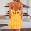 Women's Fashion Casual V-Neck Ruffle Casual Straps Sleeveless Dresses