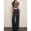 American-Style Small Light Cargo Pants Women's Summer 2025 New Arrival Large Pocket Ruched Summer Loose Feeling Wide-Leg Pants