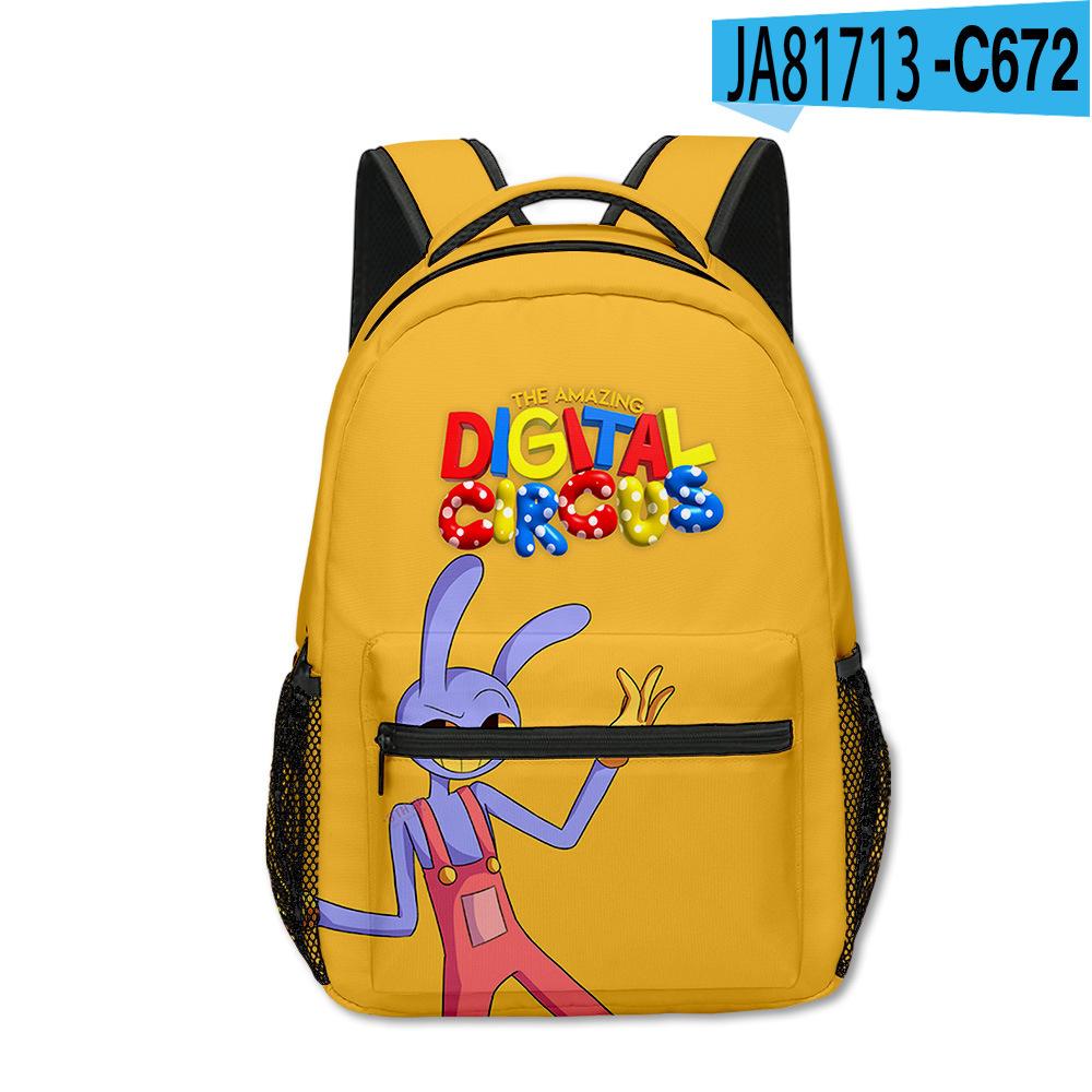 Magic Digital Circus School Bag Elementary And Secondary School Backpack Cartoon Children'S Backpack Men'S And Women'S Casual Backpack Full Print