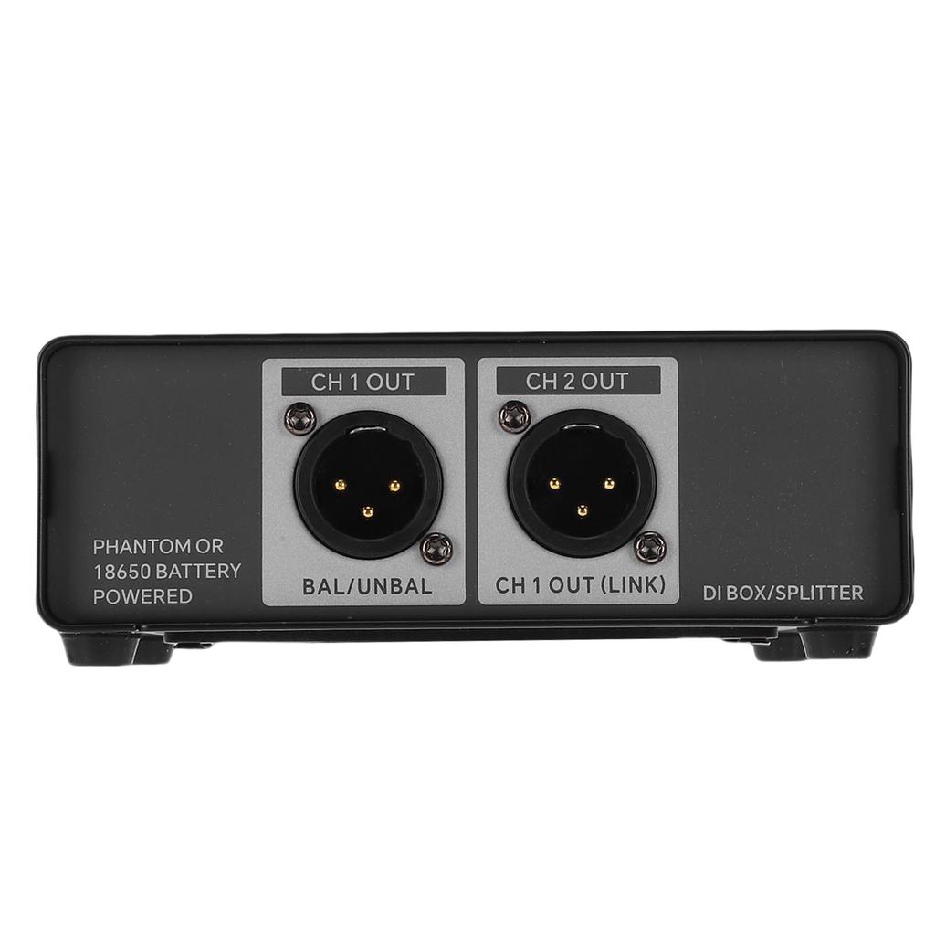Active DI Box 2 Channel to Balanced XLR Output Multifunction Direct Box for Stage Guitar DJ Controller