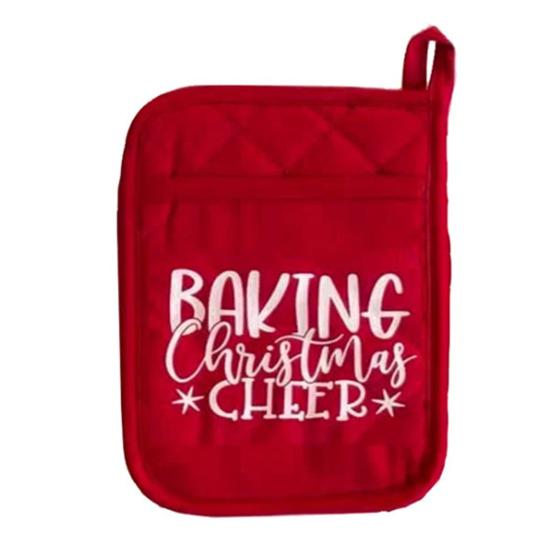 Christmas Oven Mitt with Storage Pocket Heat-Resistant Pot Holder