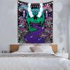 Psychedelic Three Eyed Skeleton Mushroom Tapestry Dark Fantasy Cyber Style Background Gothic Style Room Decoration