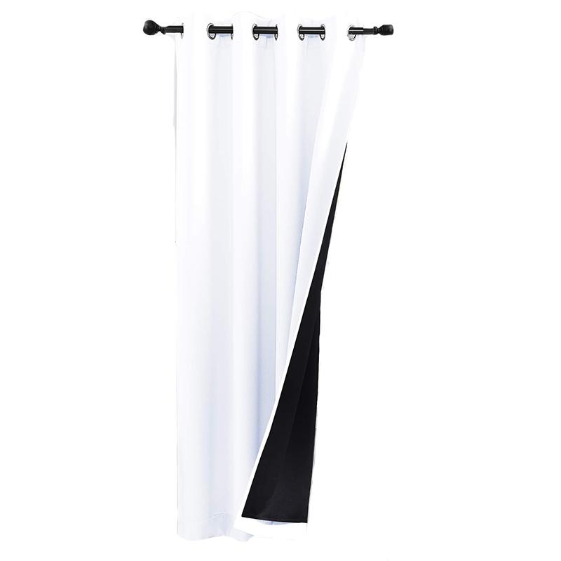 100% Blackout Window Curtain Panel for Bedroom Livingroom Heat and Full Light Blocking Drapes with Black Liner for Nursery hotel