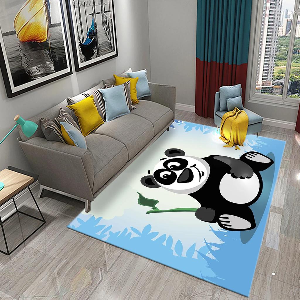 3D Cartoon Cute Panda Carpet Area Rug for Living Room Bedroom Bathroom Kitchen Decor Kid Play Crawl Soft Non-slip Floor Mat Gift