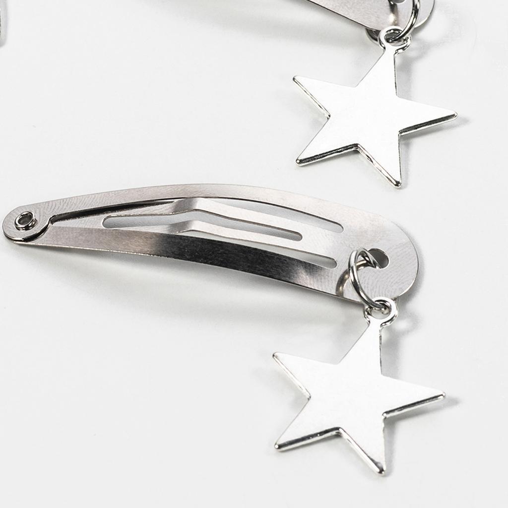 Y2K Metall Haarspange Personalisierte Retro BB-Spange mit Anhänger für Frauen Trendige Stern Schleife Element Haarspange Mädchen Haarschmuck