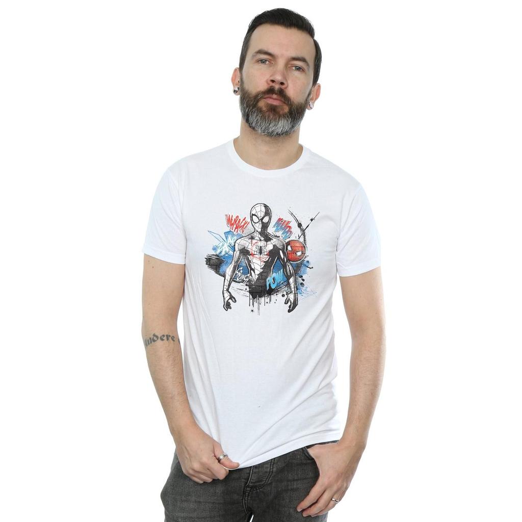 Marvel Mens Spider-Man Graffiti Pose T-Shirt