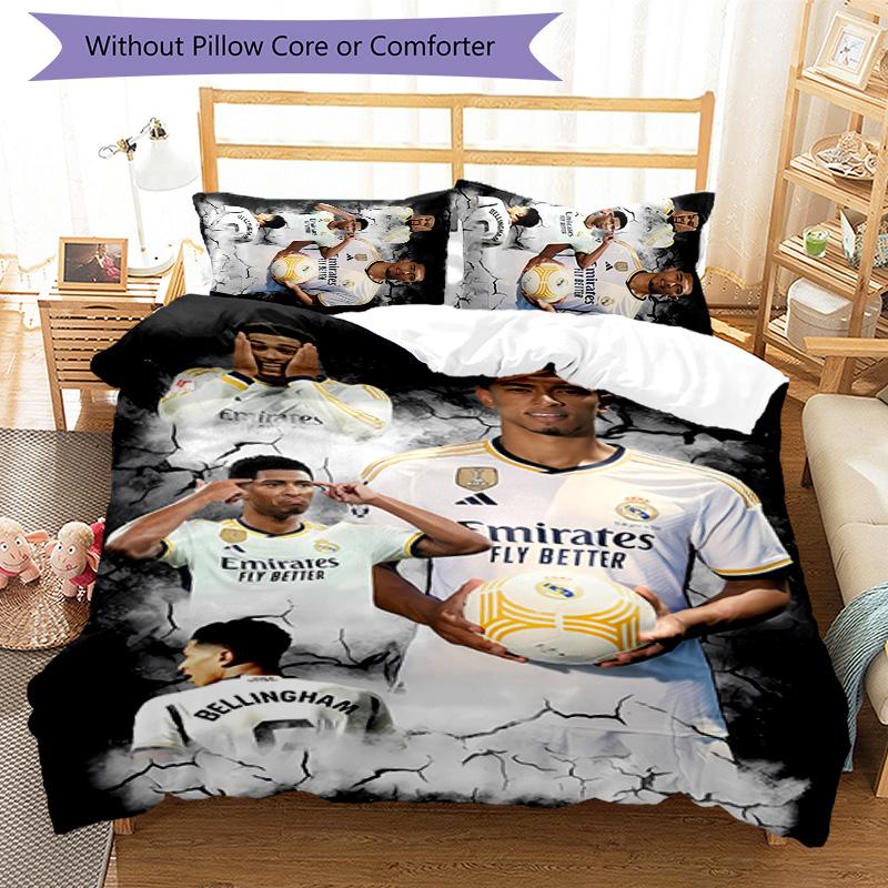 3pcs Jude Bellingham Pattern Bedding Set Duvet Cover Set Includes Duvet Cover &pillowcases,perfect All Season Bedroom Decoration&gift