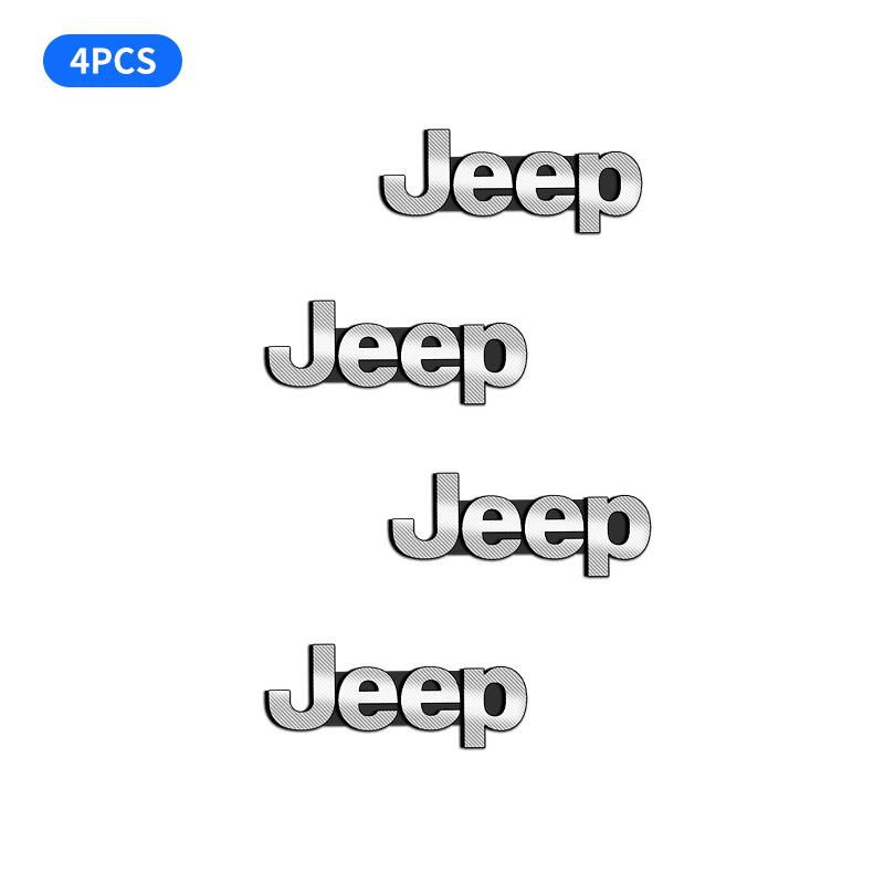 Hlpg5 2/4pcs Car Audio Decorate 3D Aluminum Badge Emblem Sticker For Jeep Grand Cherokee Wrangler Gladiator Compass Renegade Patriot