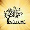 Vintage Black Metal Welcome Sign Rustproof Wall Art Home Office Decor Christmas Gift