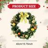 Artificial Christmas Wreath Decoration Ornament Bow Front Door for Holidays Window