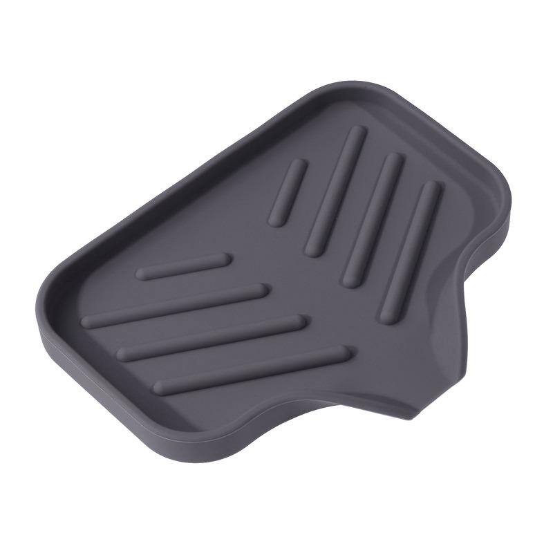 1pc Silicone Soap Dish Short Long Anti-slip Quick Drain Soft Rectangle Multi-functional Soap Holder Tray Box Bathroom Supplies