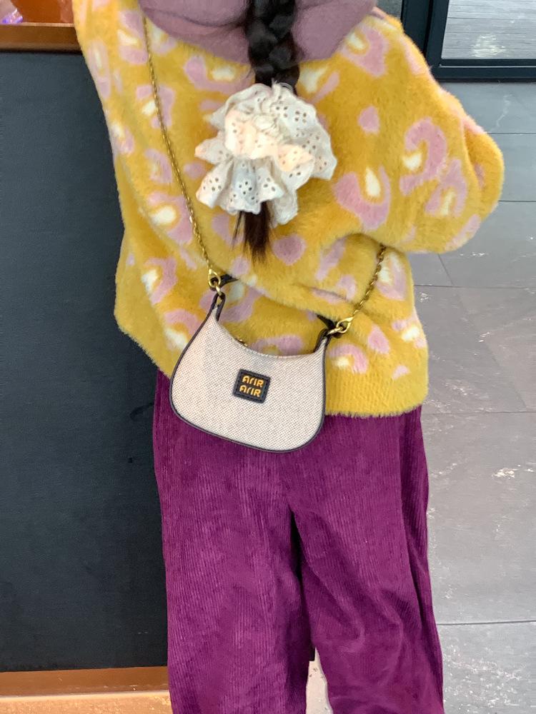 Retro Karomuster Mini Umhängetasche für Kinder & Eltern - Herbst/Winter Edition mit Lippenstift-Münzbörse