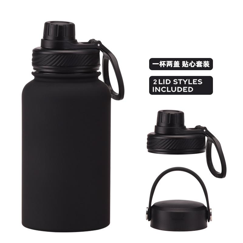 Ein Becher mit Doppelwand 650 ml Edelstahl Thermosbecher Große Kapazität Wasserbecher Tragbar Outdoor Doppelwandig Trinkflasche Sportkessel