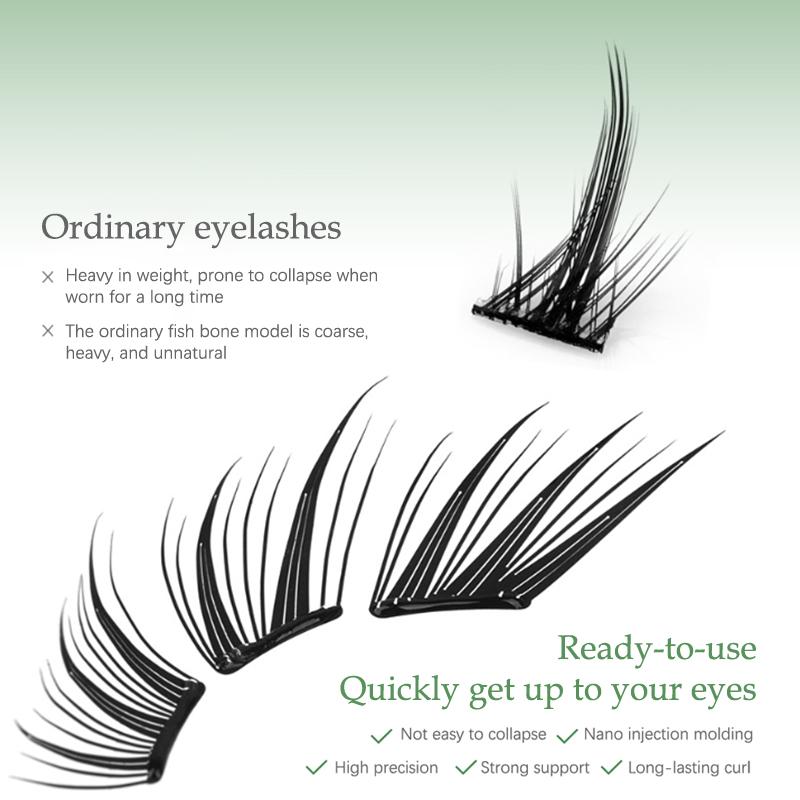 6/28 Rows Eye Manga False Eyelashes Large Capacity Tapered Thick Segmented Individual Cluster Lash Extensions Enlarge Eyes