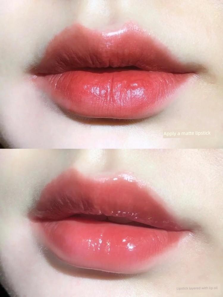 Plant-Derived Brightening Lip Oil, Moisturizing and Glossy, for Young Girls' Pouty Lips, Affordable and Hydrating Glass Lip Gloss for Students