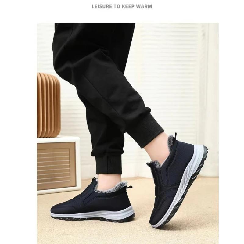 Winter Shoes Mens Snow Boots Thick Fur Non-slip Sneakers Male Cotton Ankle Boots Lightweight Outdoor Hiking Warm Walking Shoes