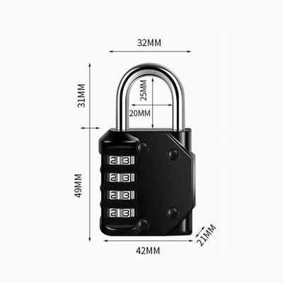 Mini Kombinationsvorhängeschloss Zahlenschlösser 4-stellig Wasserdichtes Außenschloss für Tür Koffer Tasche Paket Schrank Spind Fenster