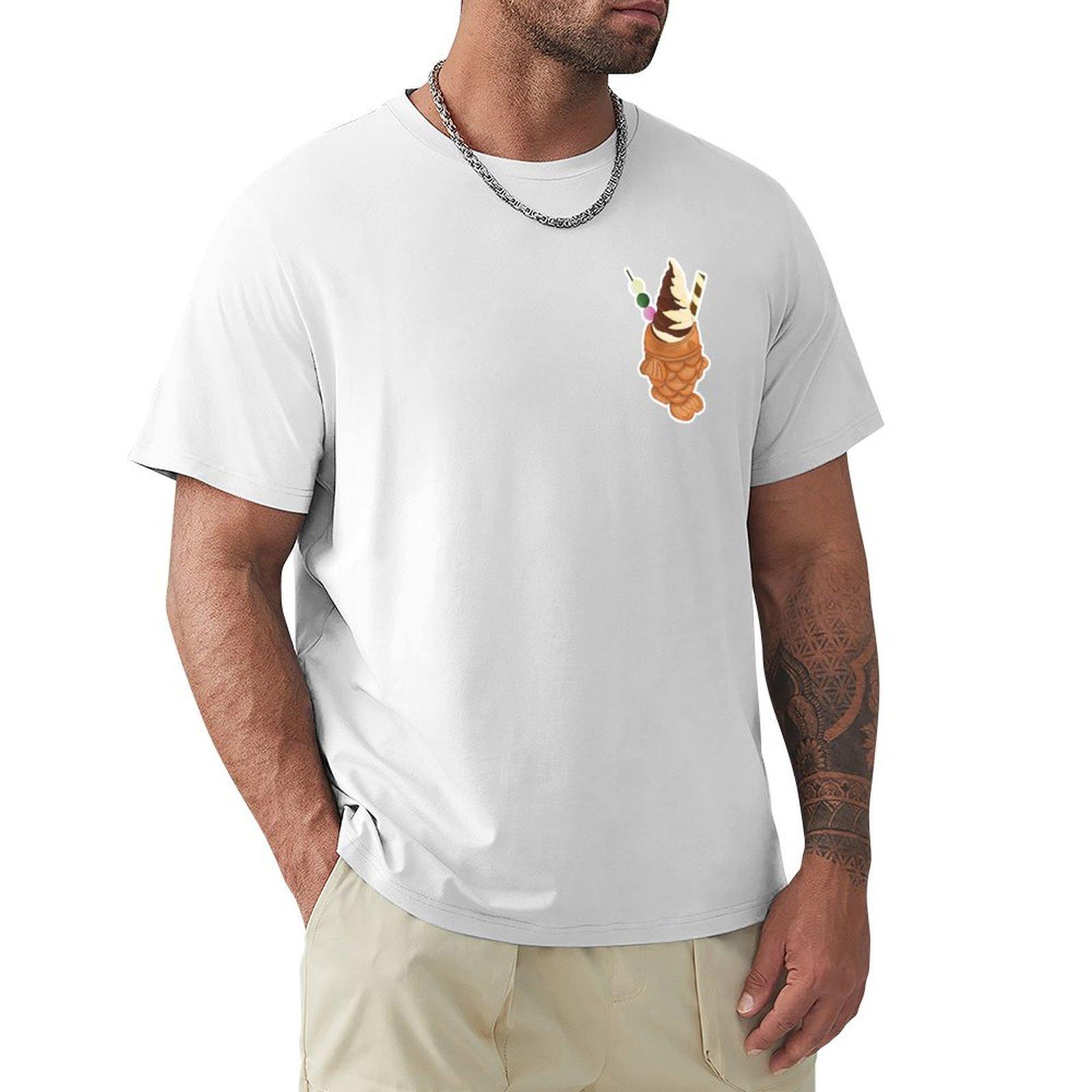 Taiyaki Chocovanilla Ice Cream Tshirt Big Size Short Sleeve Casual Top S