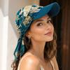 Breathable Women Printed Satin Headscarf Hat Summer Baseball Cap Outdoor Sun Hat  For Men Women