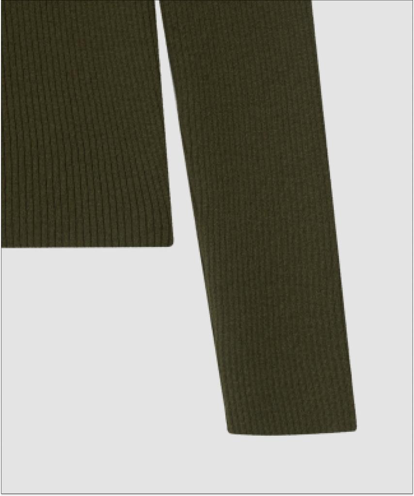 Deolil Button-Up Turtleneck Knit_Olive