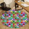 Sandbox game Pattern Round Rug, Indoor/Outdoor Mat, for Picnic, Gameroom, Bedroom, Office, Living Room, Home Decor Carpet, Birthday Gift