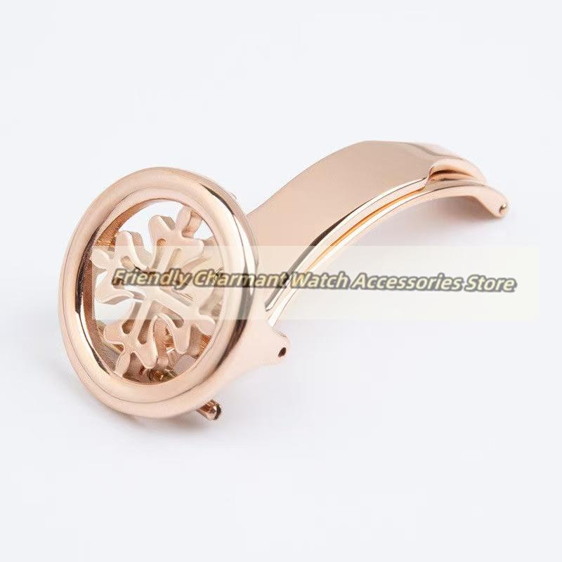 Neue Silber Gold 316L Edelstahl Faltschließe mit Dornschließe 16mm 18mm Schraubverschluss Passend für Patek Philippe Uhrenarmband