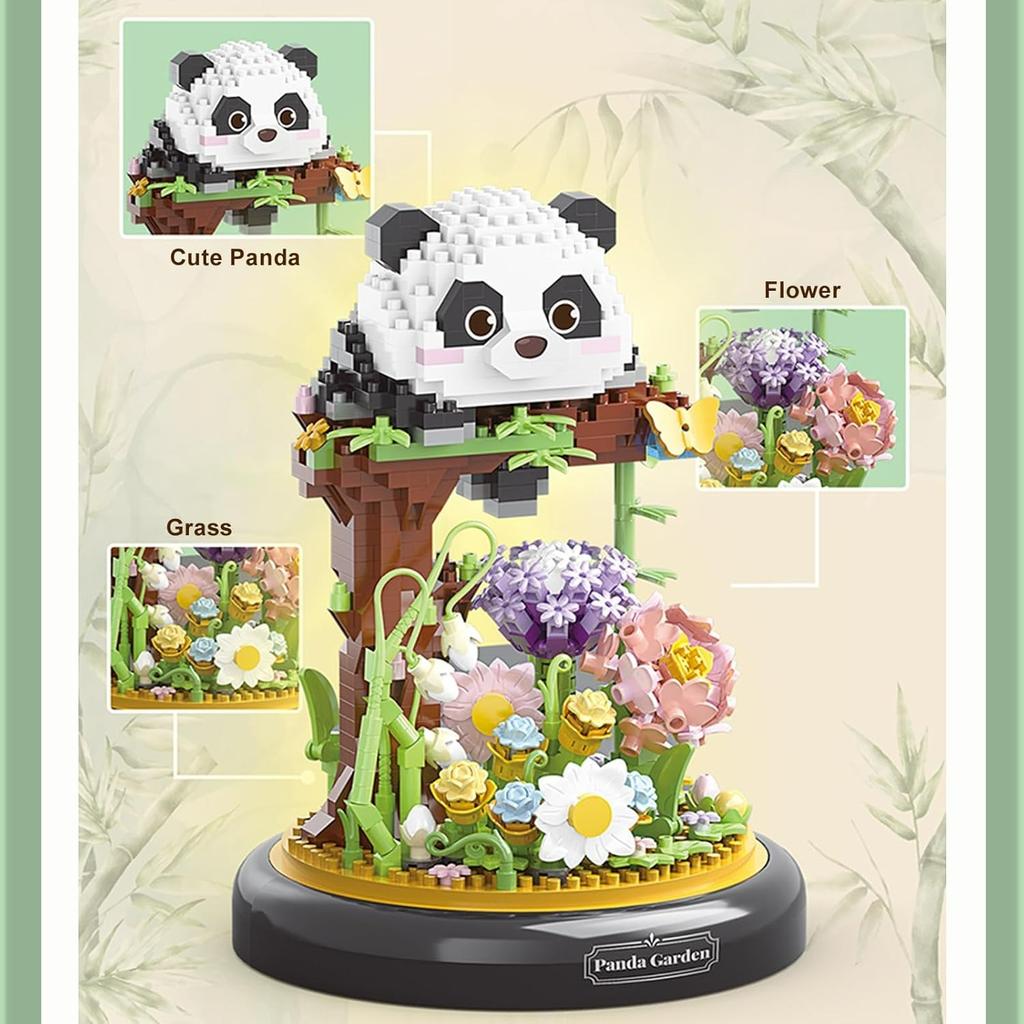 Panda Flower Building SetBonsai Tree Party Favors for Kids Animal Building Blocks Valentines New Year Easter Birthday Gift for Boys Girls Age