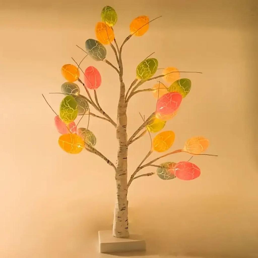 LED Easter Egg and Christmas Birch Tree Lights for Home and Party Decorations