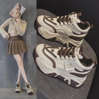 788 Modische weiße Winter-High-Top-Keil-Sneakers für Damen mit dicker Sohle und Höhenverstärkung