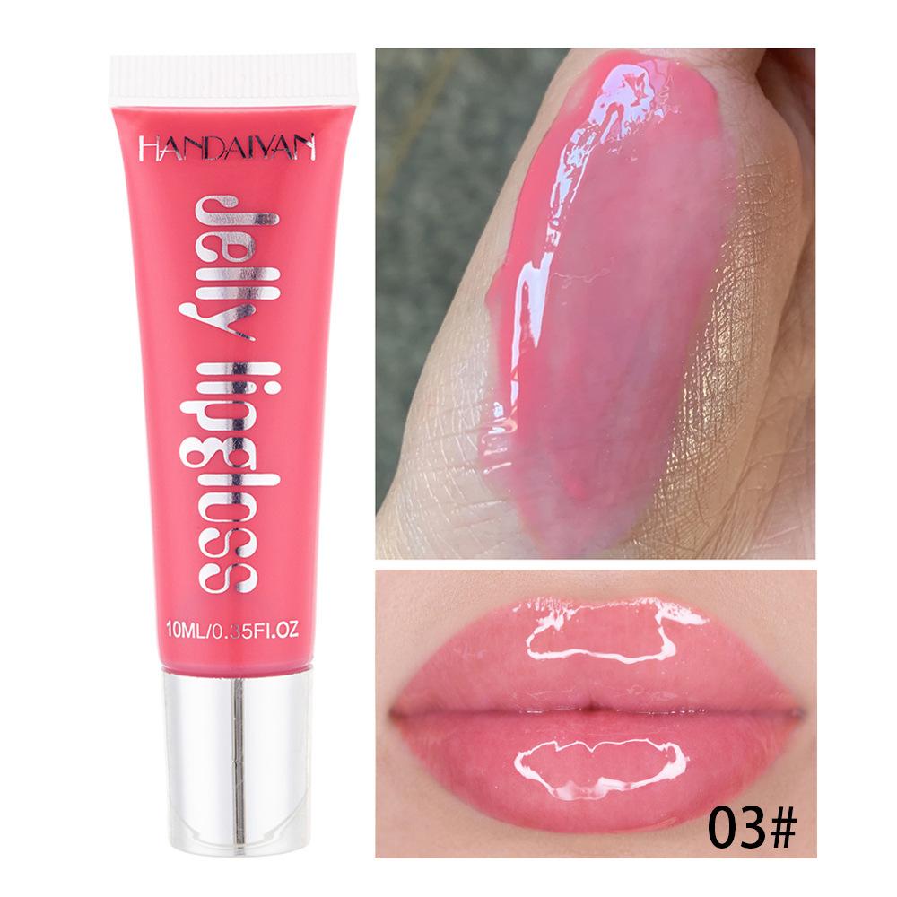 HANDAIYAN Snoepkleur Slang Jelly Lipgloss Transparante Glêzen Lipgloss Spegel Oerflak Lip Glêsfersneeisjes Dudu Lip