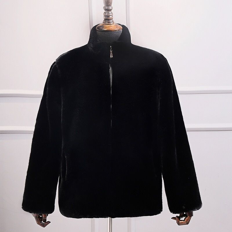 Imitation fur, imitation mink coat, men's leather jacket with fleece and thickening, imitation mink jacket, hooded men's clothing, others