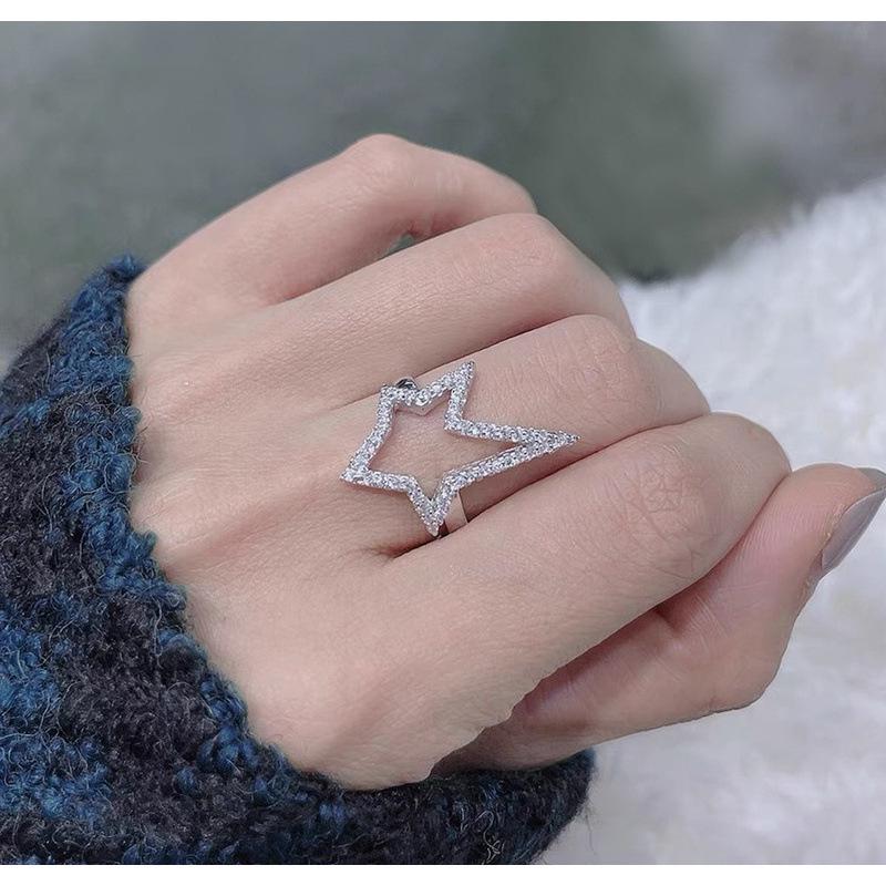 Adjustable Lux Star Ring: Elegant Gift for Women Open Adjustable