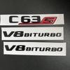 3D Black C63S Logo Letters V8 BITURBO Badge Car Rear Star Sticker Trunk AMG Emblem For Mercedes Benz AMG W205 C205 Accessories
