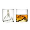 Japanese Whiskey Rock Glass Old Fashioned Glacier 3D Mountain Whisky Glasses Wood Gift Box Brandy Snifter Vodka Cup Wine Tumbler