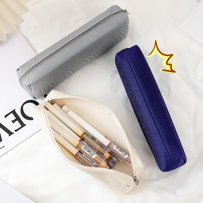 Basit Kalem Kutusu Okul Malzemeleri Kalem Kutuları Estuche Escolar Düz Renk Okul Kırtasiyesi Kalemlik Trousse Kalem Çantası-Ljx