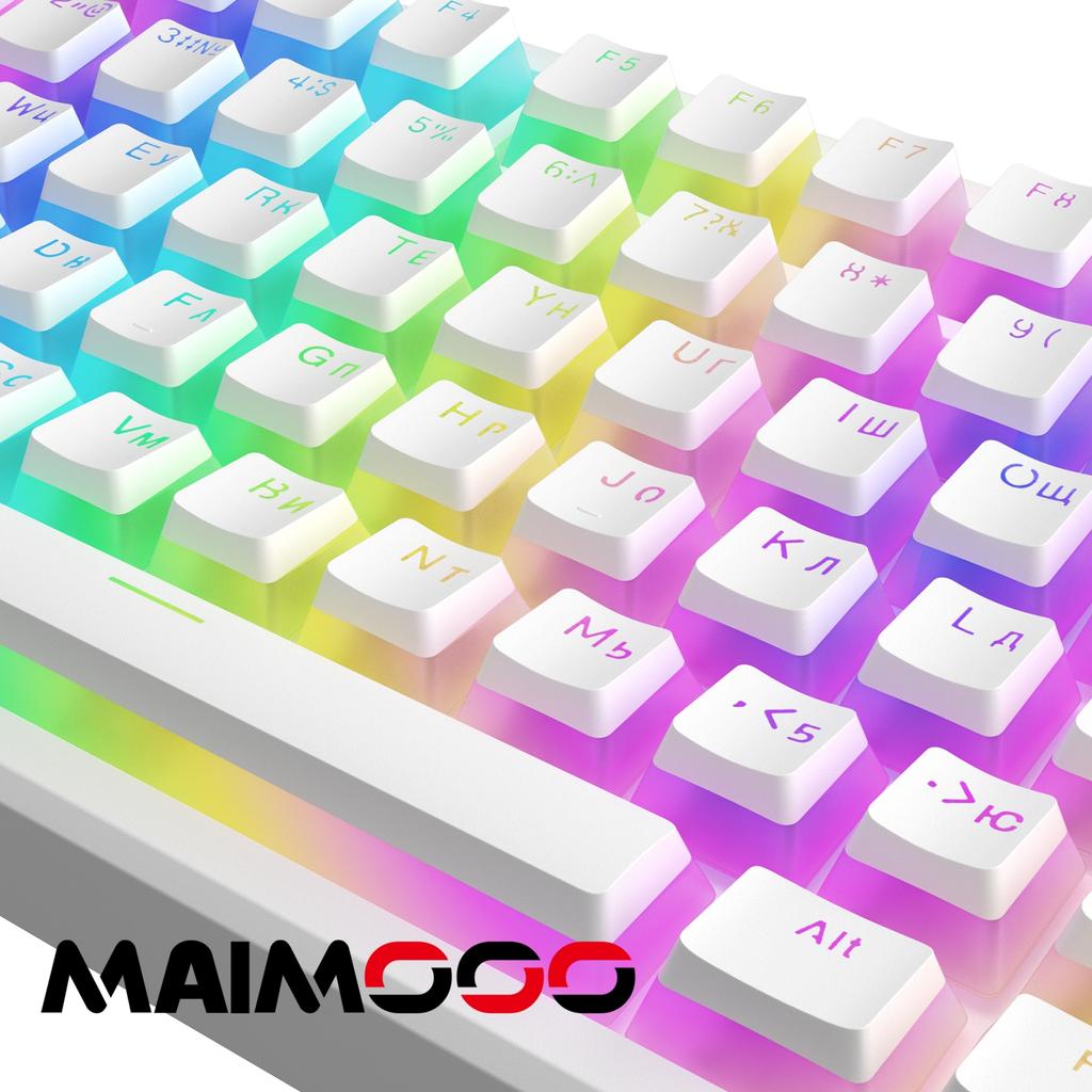 MAIMOOO Russische Pudding Tastenkappen Transparente Tastenkappe OEM PBT Tastenkappe 117/134 Tasten für /84/87/96/98/104 Mechanische Gaming-Tastaturen