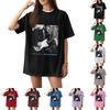 Damen Casual Buchstabendruck Kurzarm Top T-Shirt