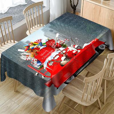 Kersttafelkleden Jaren Kerstavonddecoratie Open haard Keuken Rechthoekige salontafel Vlekbestendige tafelkleden