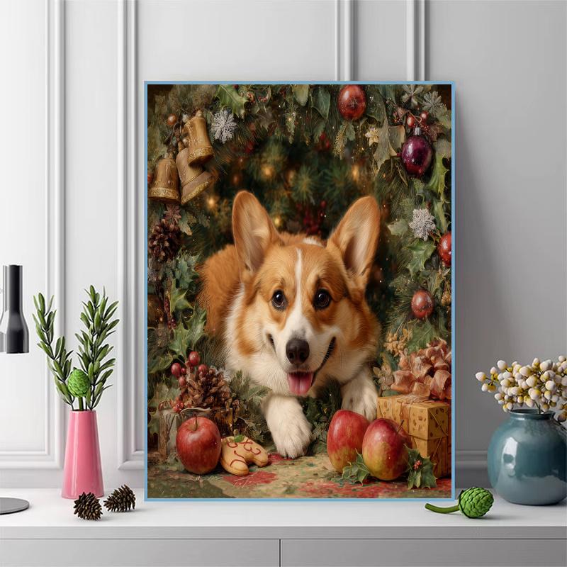 Cute Corgi Pattern  3pcs 100% Round Full Drill 5D DIY Diamond Painting Embroidery Cross Stitch Rhinestone Décor