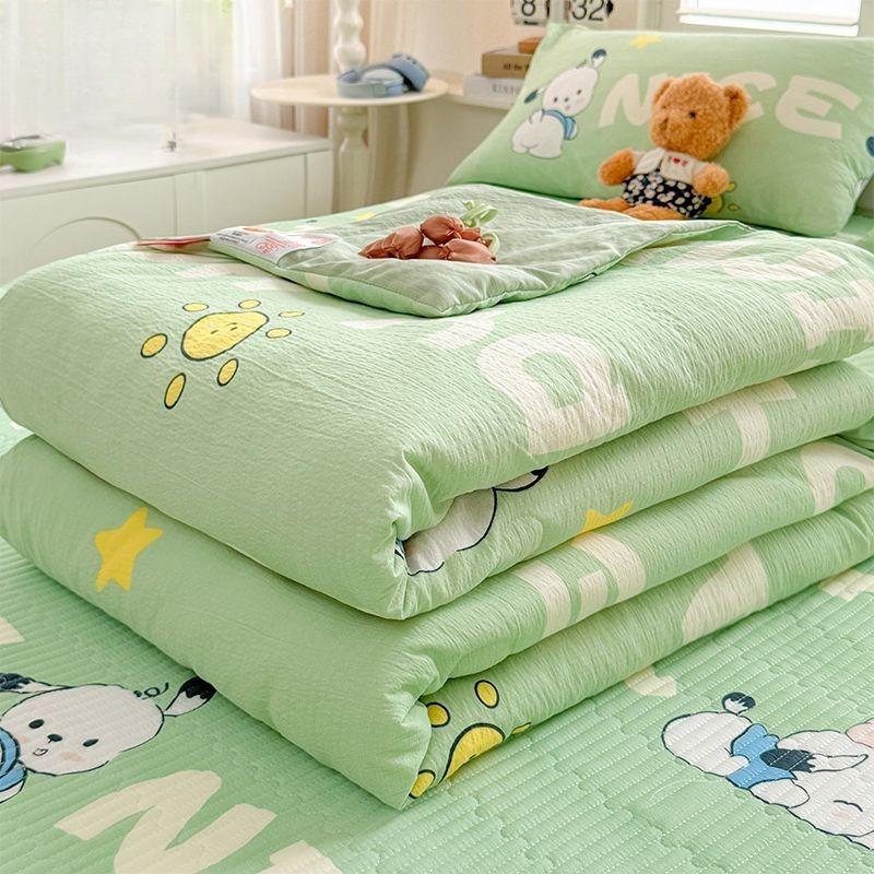 Vår Sommar Quilt Queen Mekanisk Tvätta Bekväm Täcke Enkel Dubbel Filt Täcken för Barn Vuxna