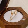 Copper Shining Open Ring Heart Shape Vintage Rings Luxury Rinestone Rings  Gifts