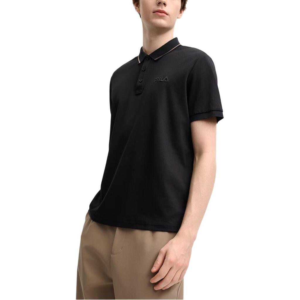 Fila Versatile Casual Short Sleeve Polo Shirt Men Tops Black F11M518104FBK