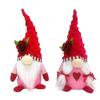 Valentines Day Gnome Decor Stuffed Gnomes Plush Dolls with Rose Flower Ornaments