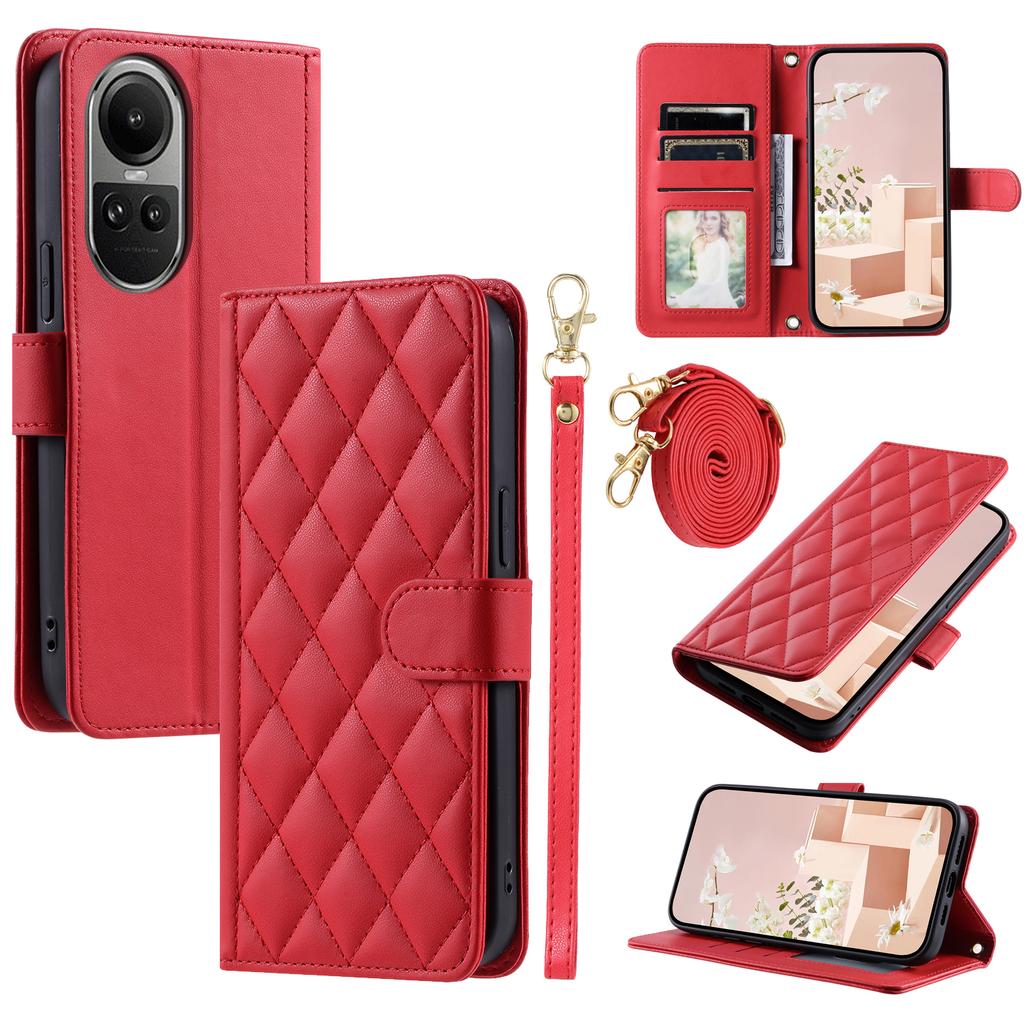 Para Oppo Reno10 5G (Global)/Reno10 Pro 5G (Global) Funda de Cuero PU con Tapa y Soporte para Teléfono