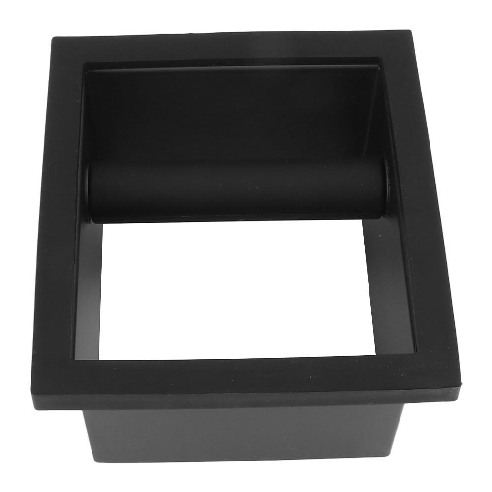 Black Rubber Coffee Knock Box Stainless Steel Bottomless Knock Box  Commercial Coffee Shop