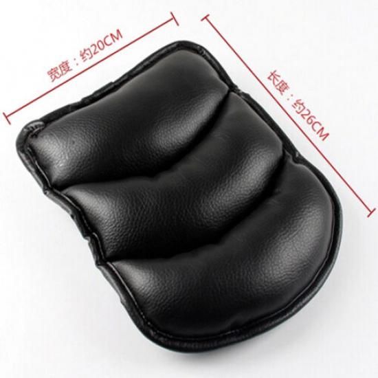 Black Car Armrest Box PU Leather Durable Mat Cover Center Console Soft Pad
